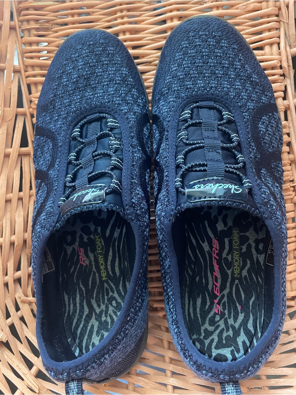 Skechers Navy Slip-On Knit Athletic Shoes - Picture 2 of 5